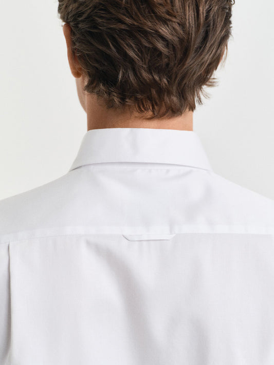 Gant Men White Solid Collar Shirt