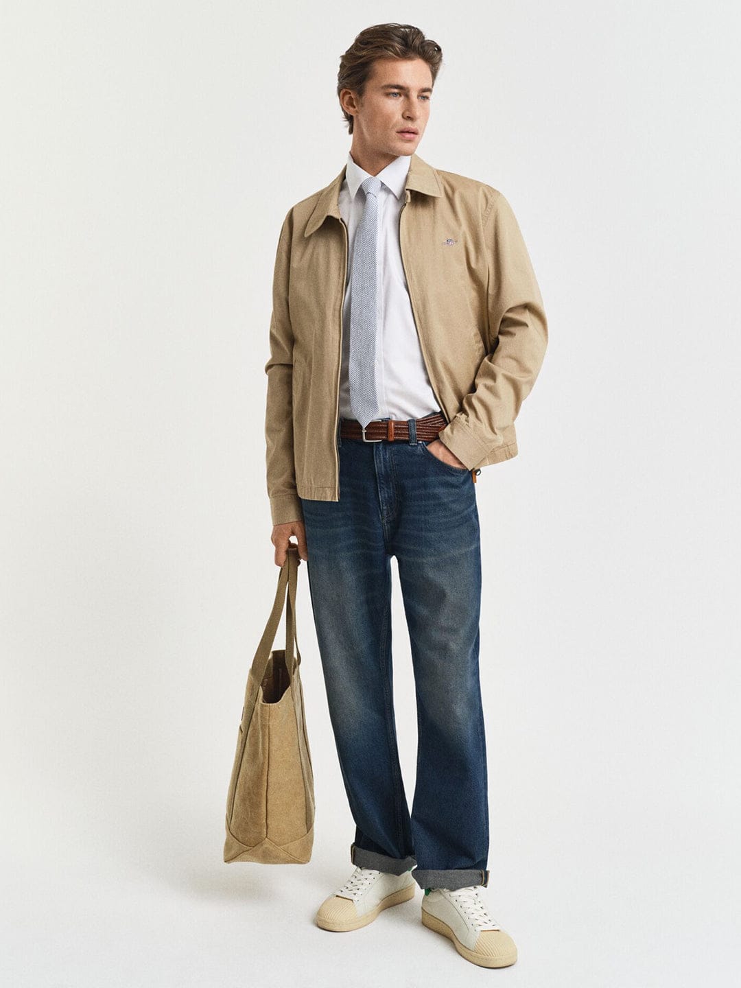 Gant Men White Solid Collar Shirt