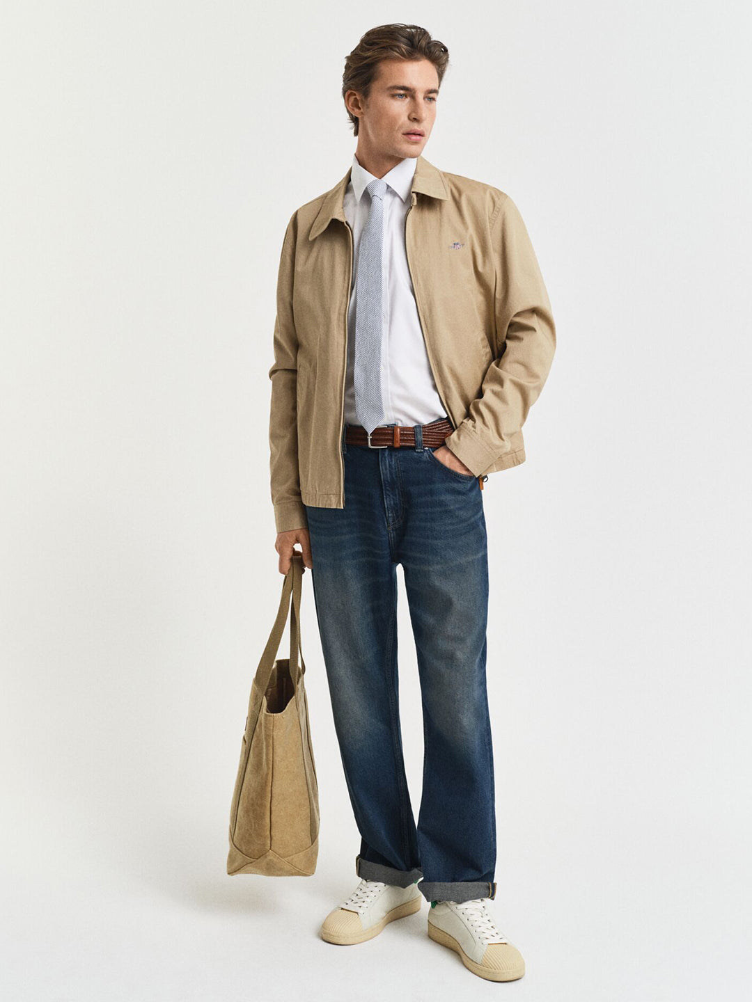 Gant Men White Solid Collar Shirt