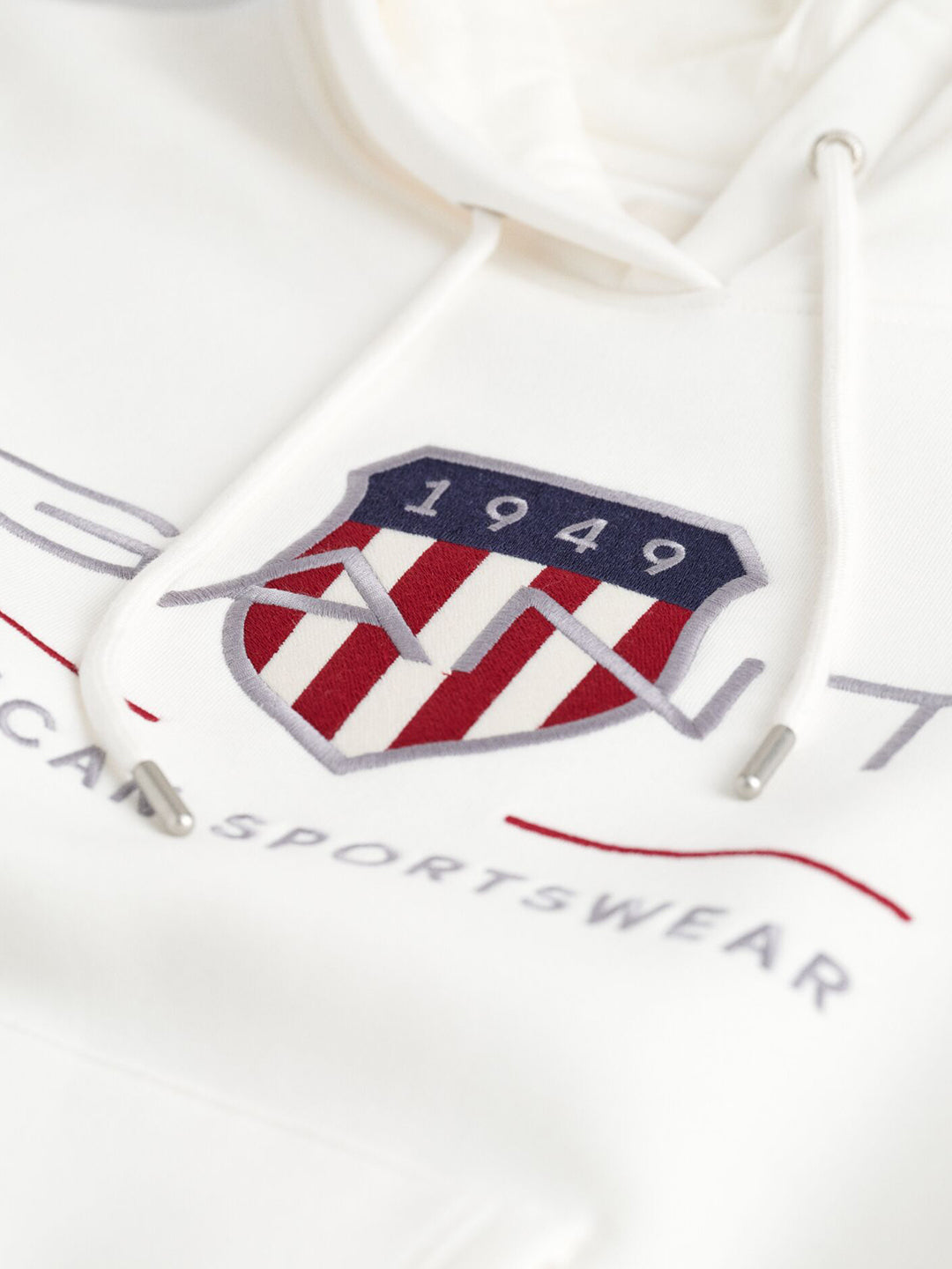 Gant Women White Placed Graphic Hooded Sweatshirt