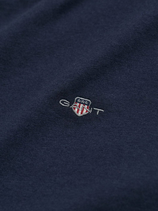 Gant Kids Blue Solid Round Neck Tshirt