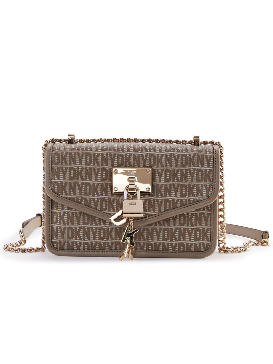 DKNY Women Beige Printed Crossbody Bag