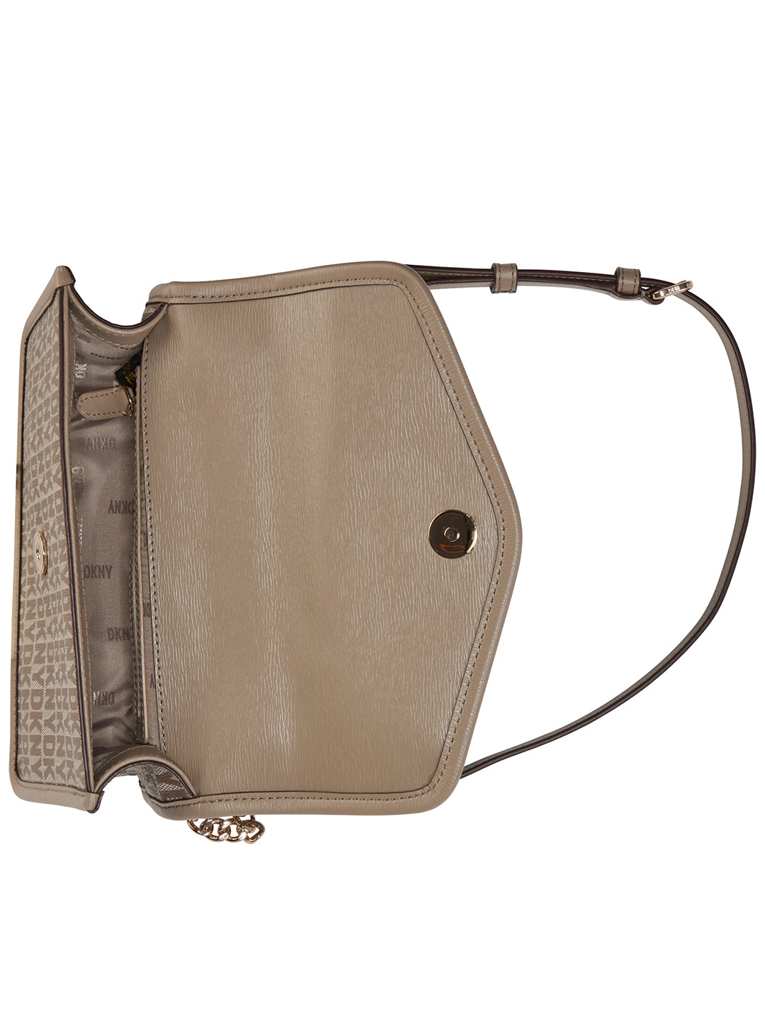 DKNY Women Beige Printed Crossbody Bag