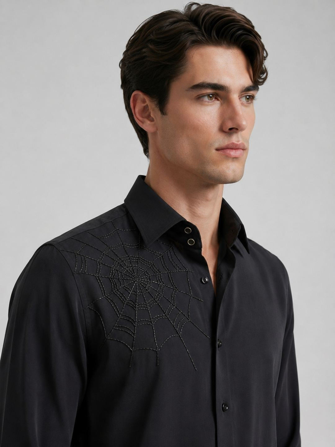Amit Arora Men Black Embellished Slim Fit Shirt