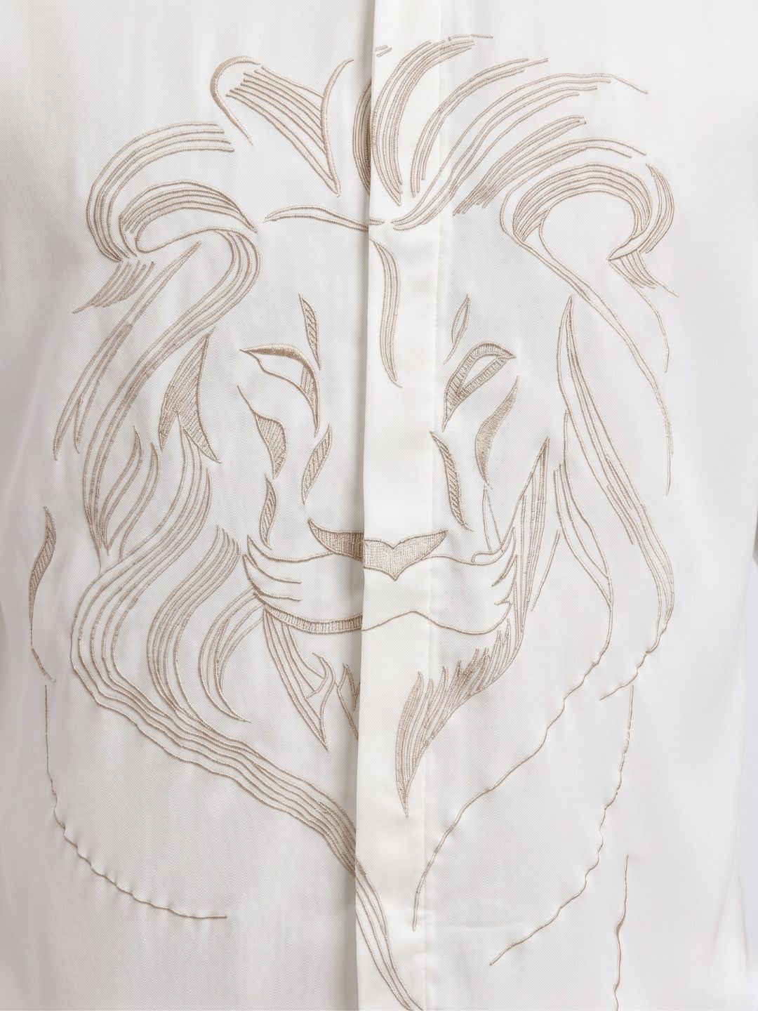 Amit Arora Men Cream Embroidered Slim Fit Shirt