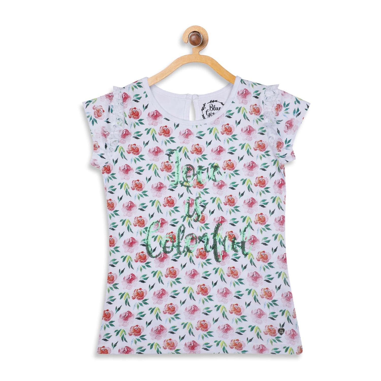 Blue Giraffe Girls Tshirt