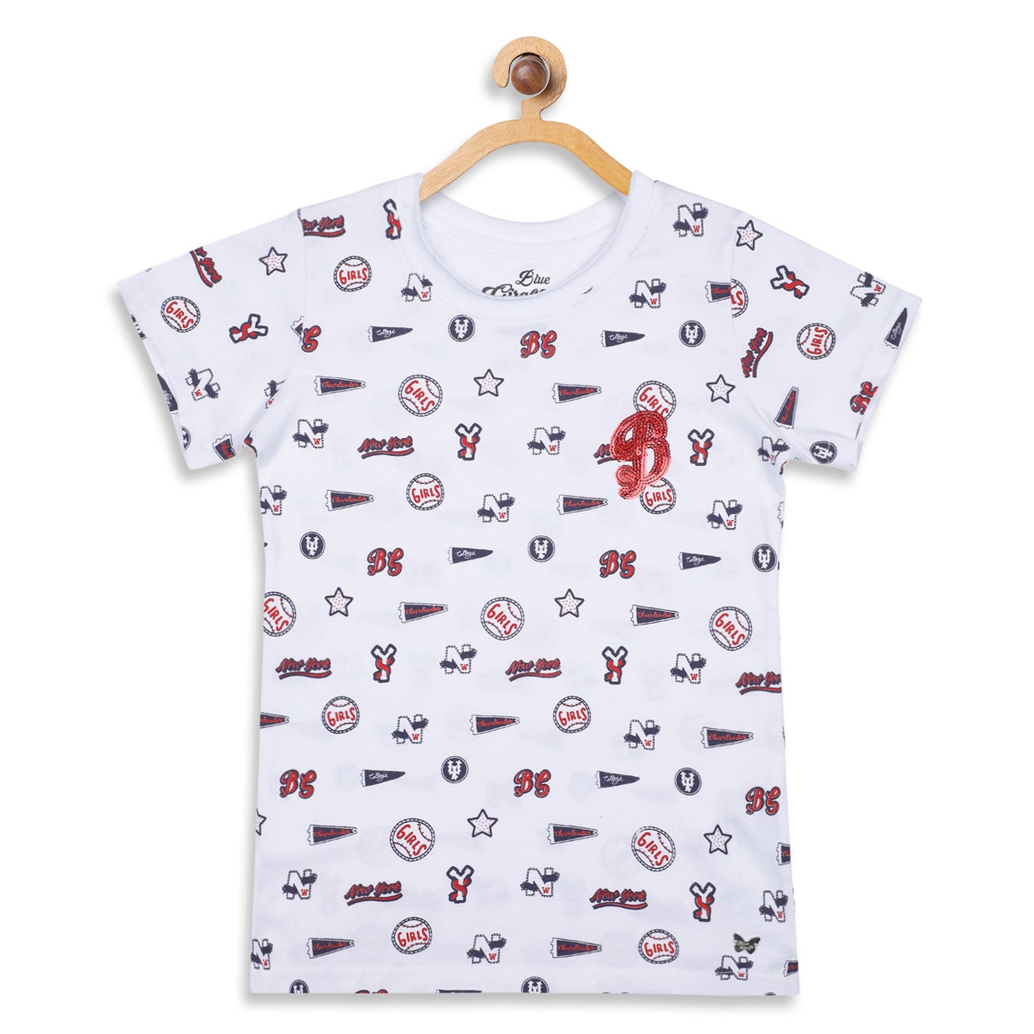 Blue Giraffe Girls Tshirt