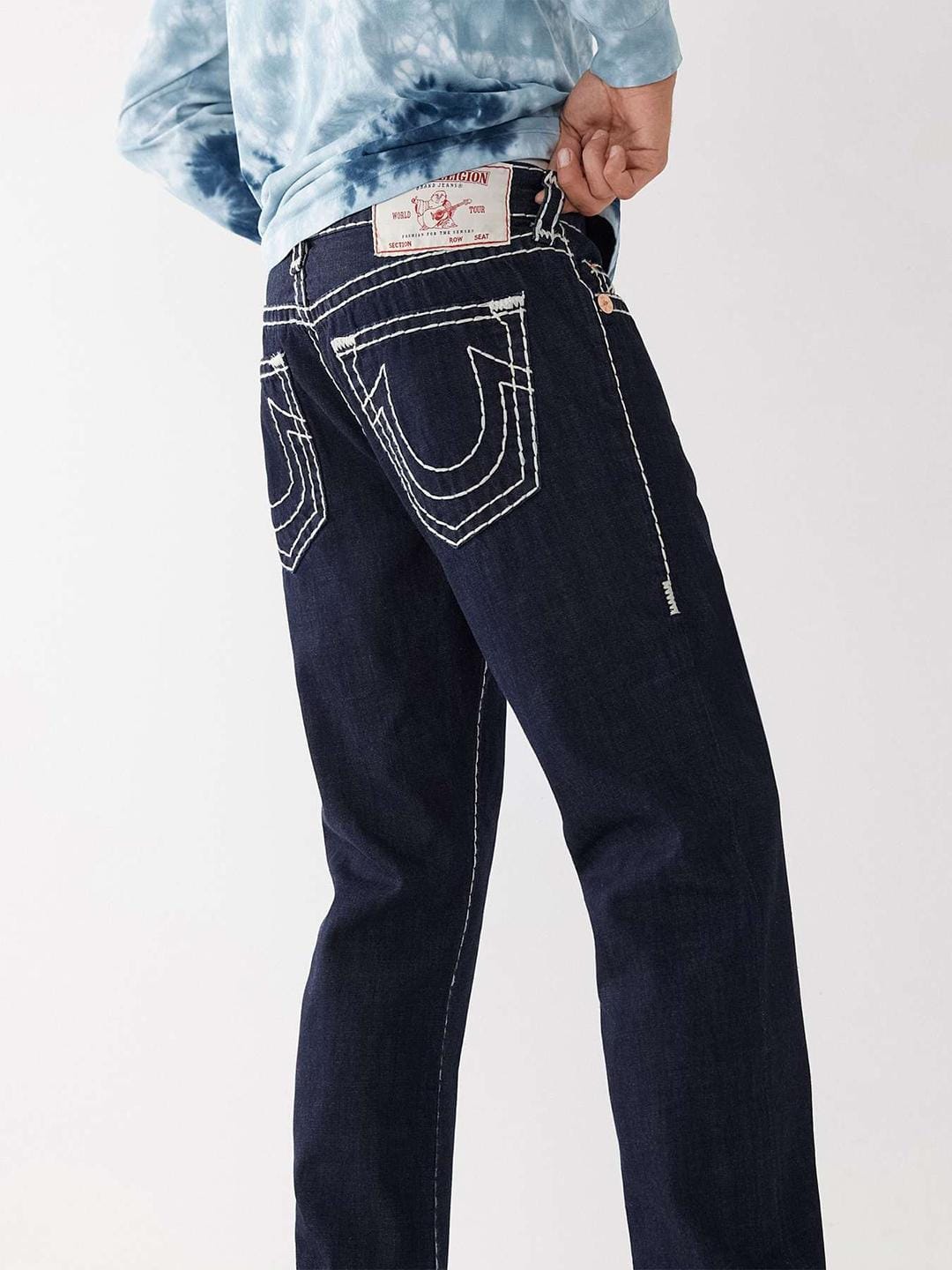 True Religion Men Straight Fit Dark Wash Jeans – Iconic India