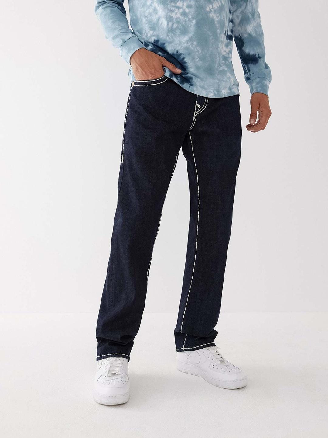 True Religion Men Straight Fit Dark Wash Jeans – Iconic India