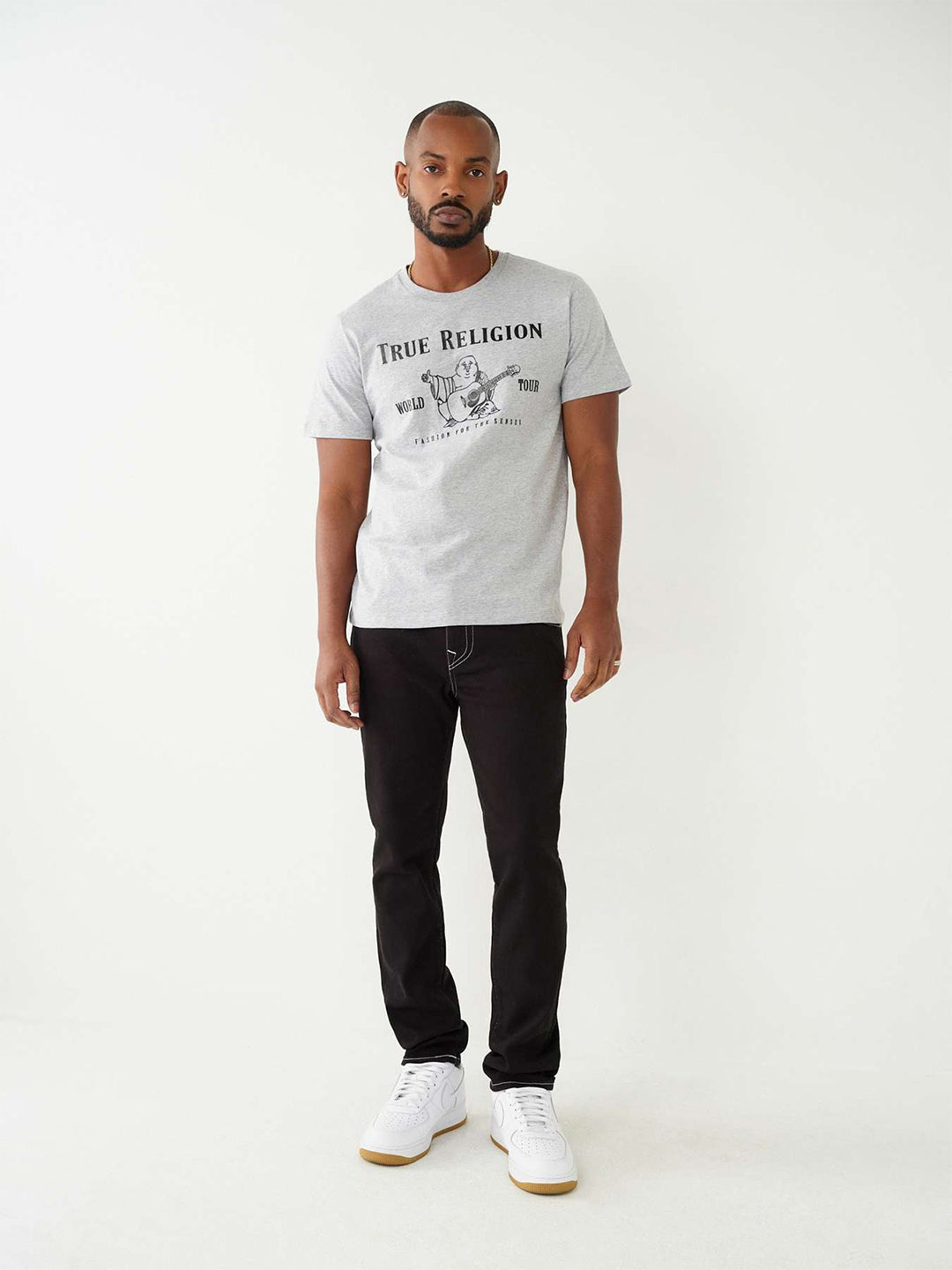 TRUE RELIGION Men Painted HS Black Rocco Jeans