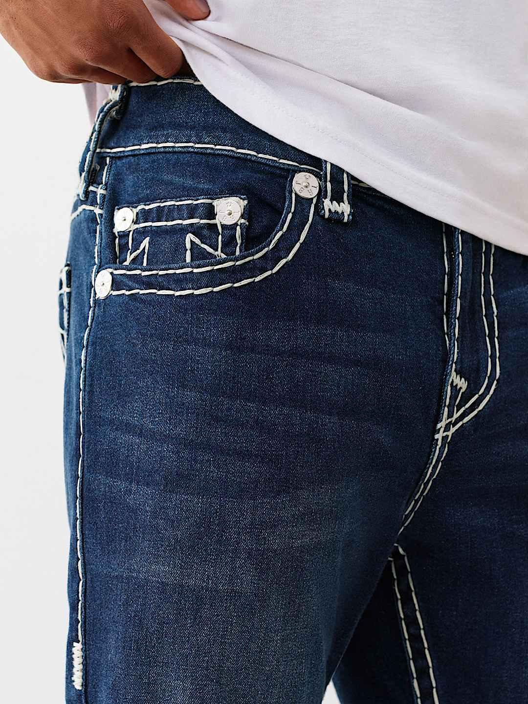 True Religion Men SUPER T Rocco Slim Fit Dark Wash Jeans