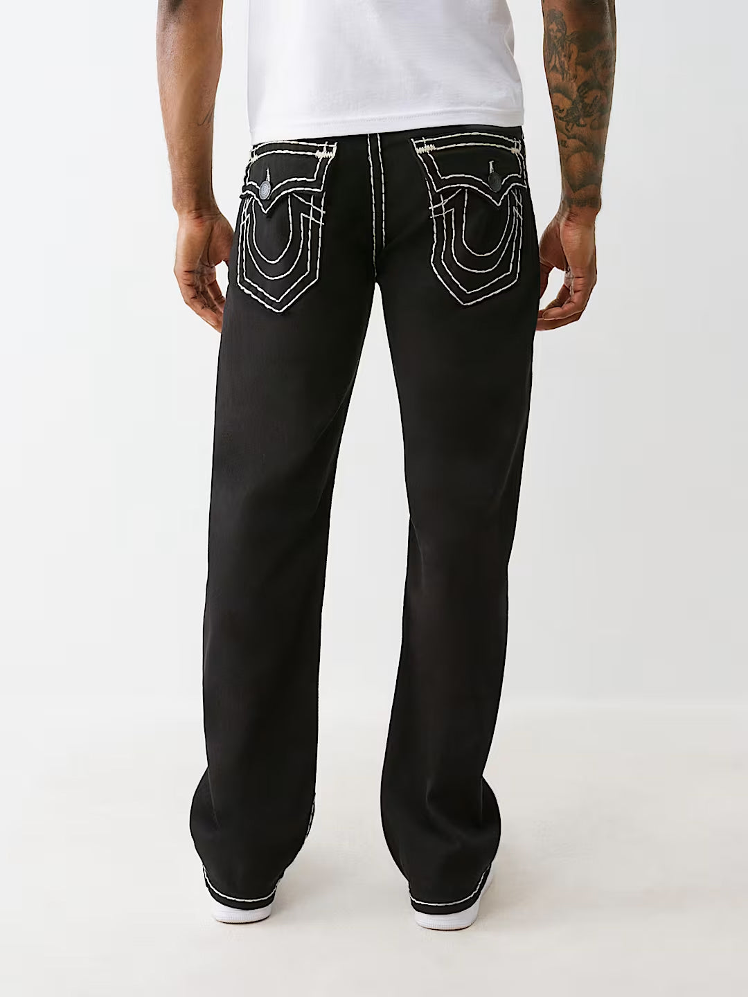 TRUE RELIGION Men Supert Black Bootcut Fit Jeans