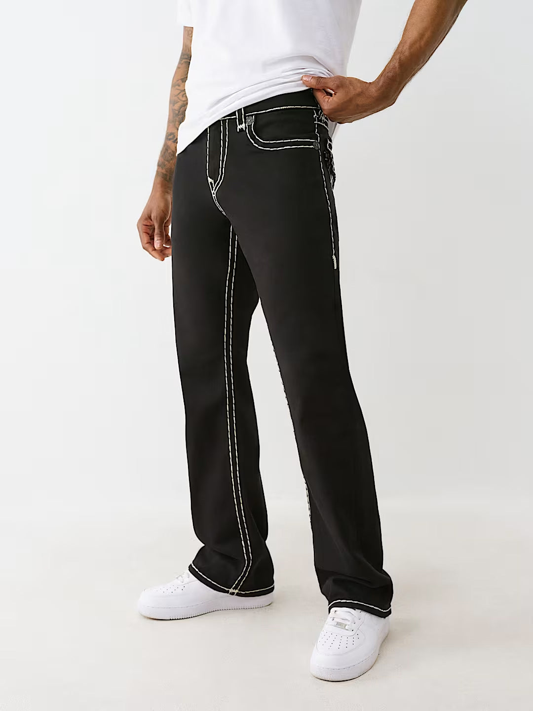 TRUE RELIGION Men Supert Black Bootcut Fit Jeans