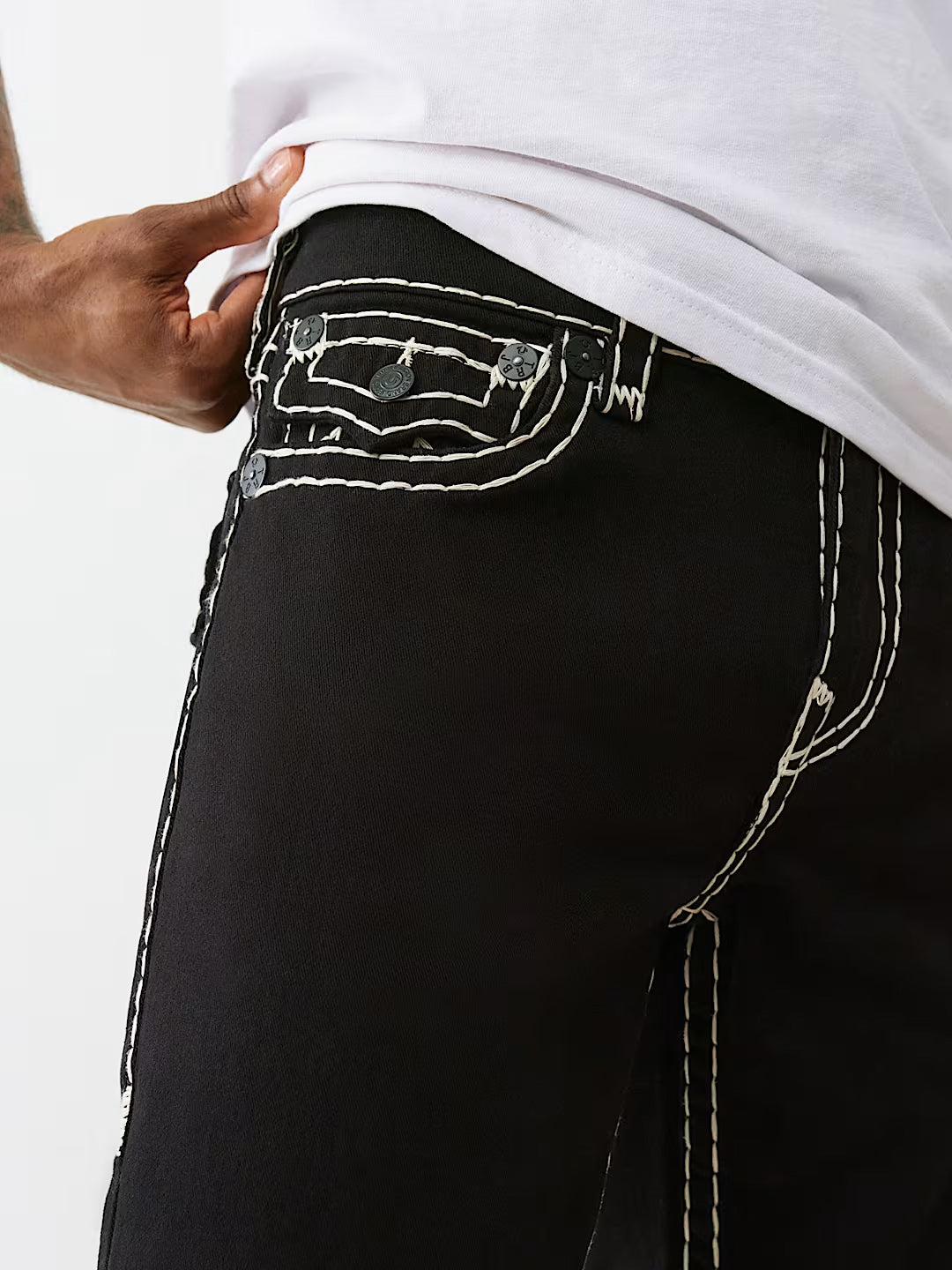 Shop True Religion Men Black Solid Bootcut Fit Super T Billy Jeans