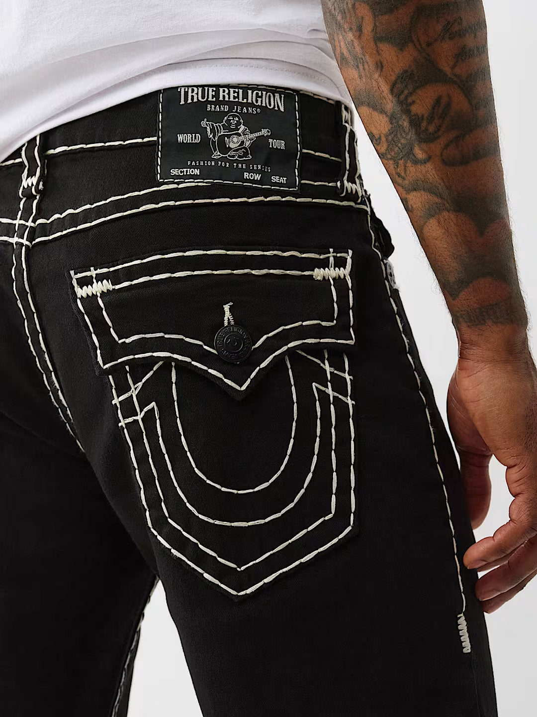 TRUE RELIGION Men Supert Black Bootcut Fit Jeans