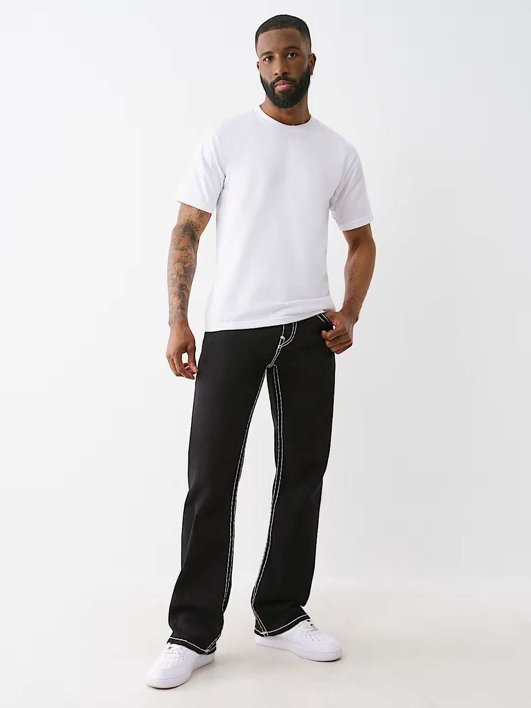 TRUE RELIGION Men Supert Black Bootcut Fit Jeans