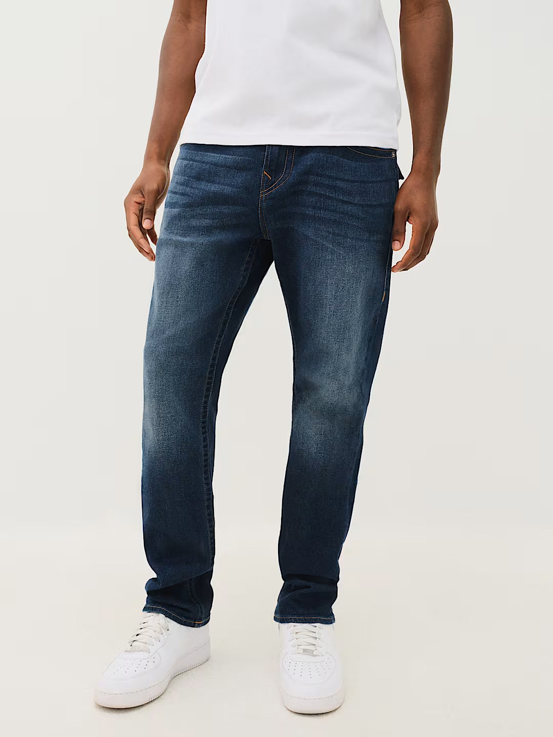 True Religion Men Navy Blue Solid Slim Fit SN Geno Jeans
