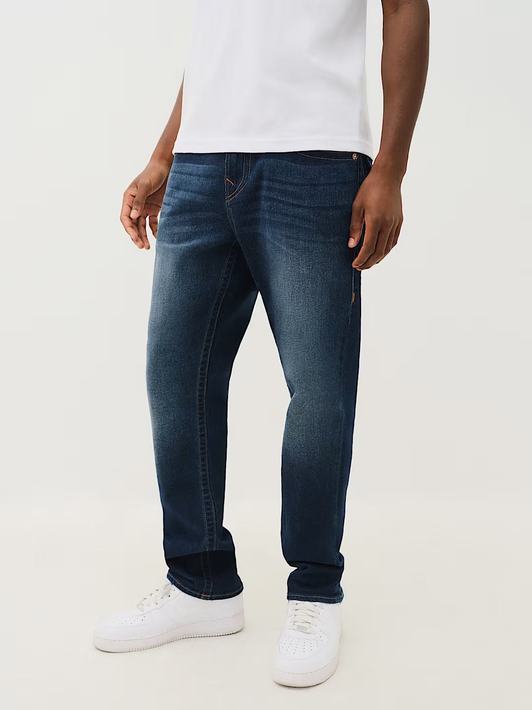 True Religion Men Navy Blue Solid Slim Fit SN Geno Jeans
