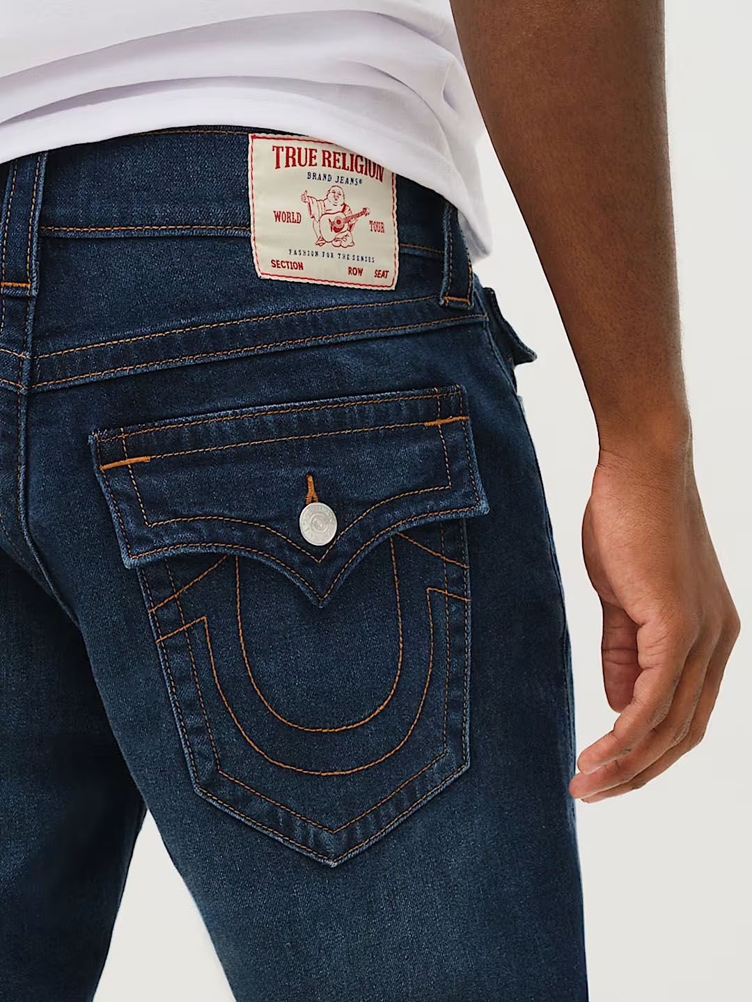 True Religion Men Navy Blue Solid Slim Fit SN Geno Jeans