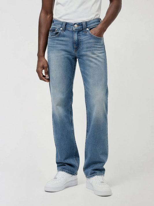 True Religion Blue Cotton Solid Men Jeans