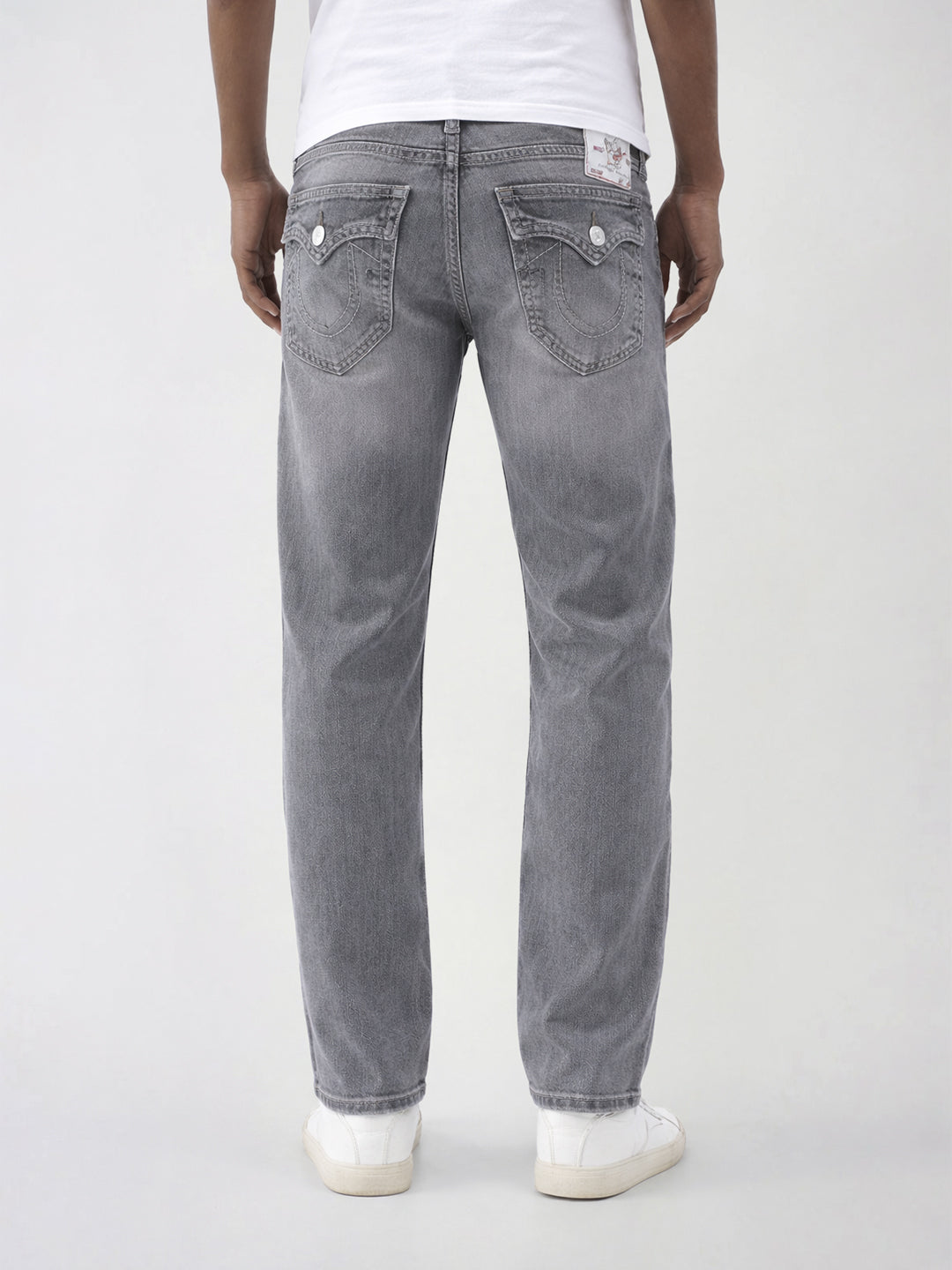 True Religion Men Ricky Sn Grey Straight Fit Mid Rise Jeans