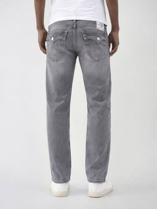 True Religion Men Ricky Sn Grey Straight Fit Mid Rise Jeans