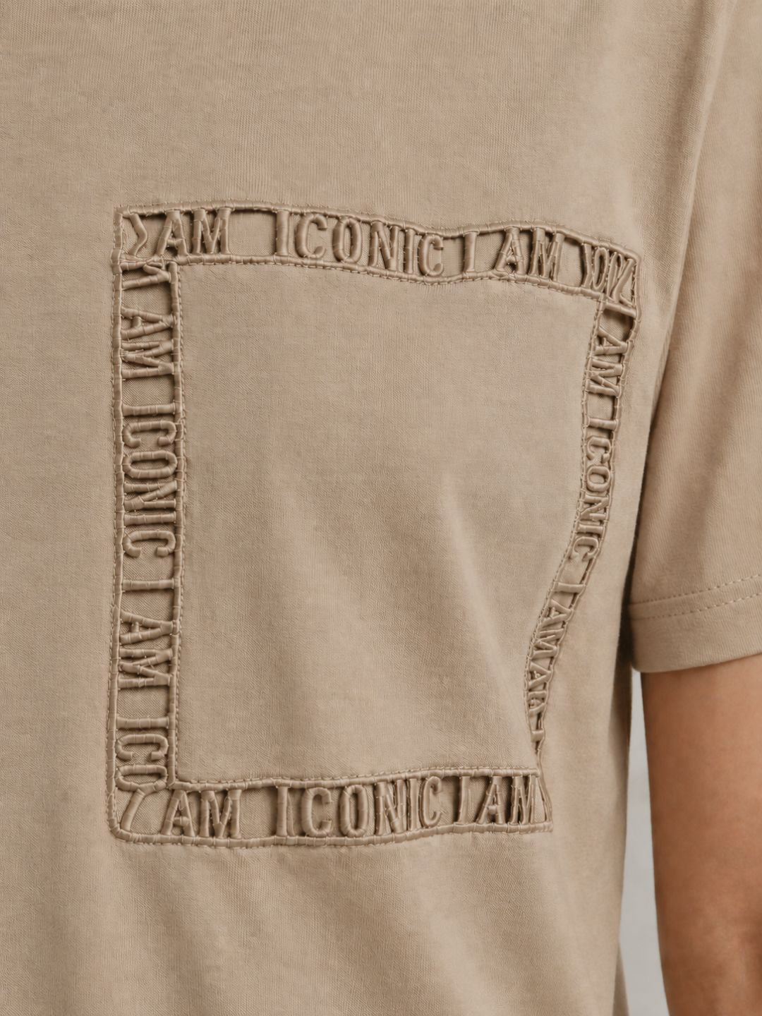 Iconic Women Beige Solid Loose Fit Pure Cotton T-Shirt