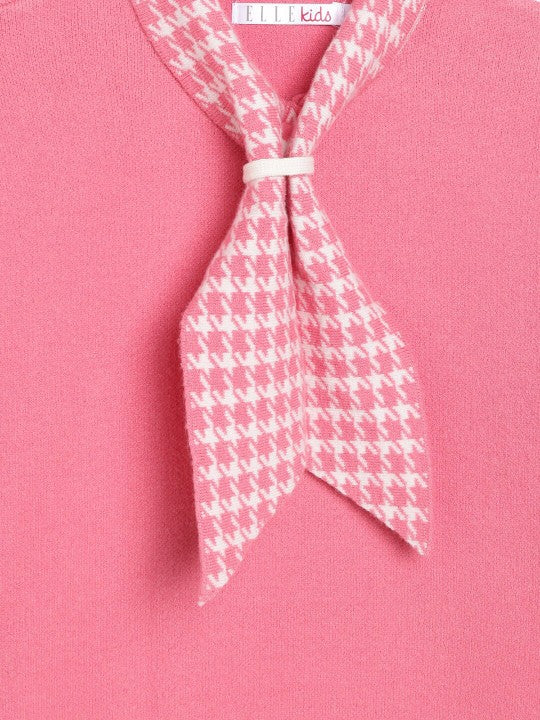 Elle Kids Girls Pink Solid Sweater