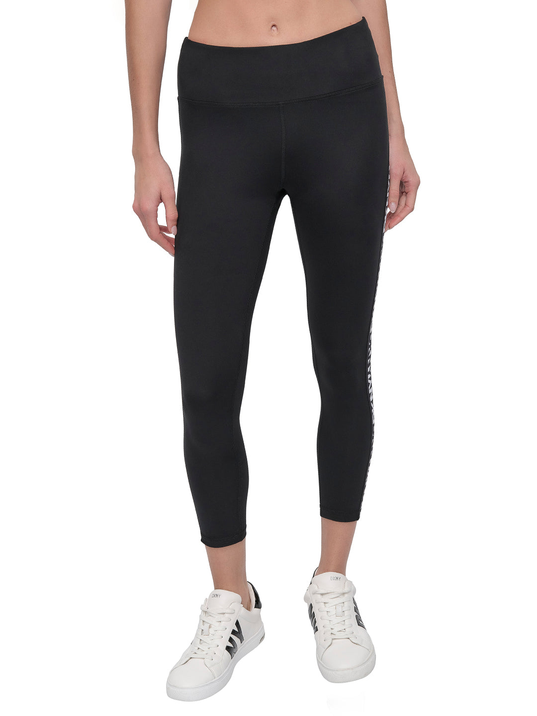 DKNY Women Black Skinny Fit Tape Leggings