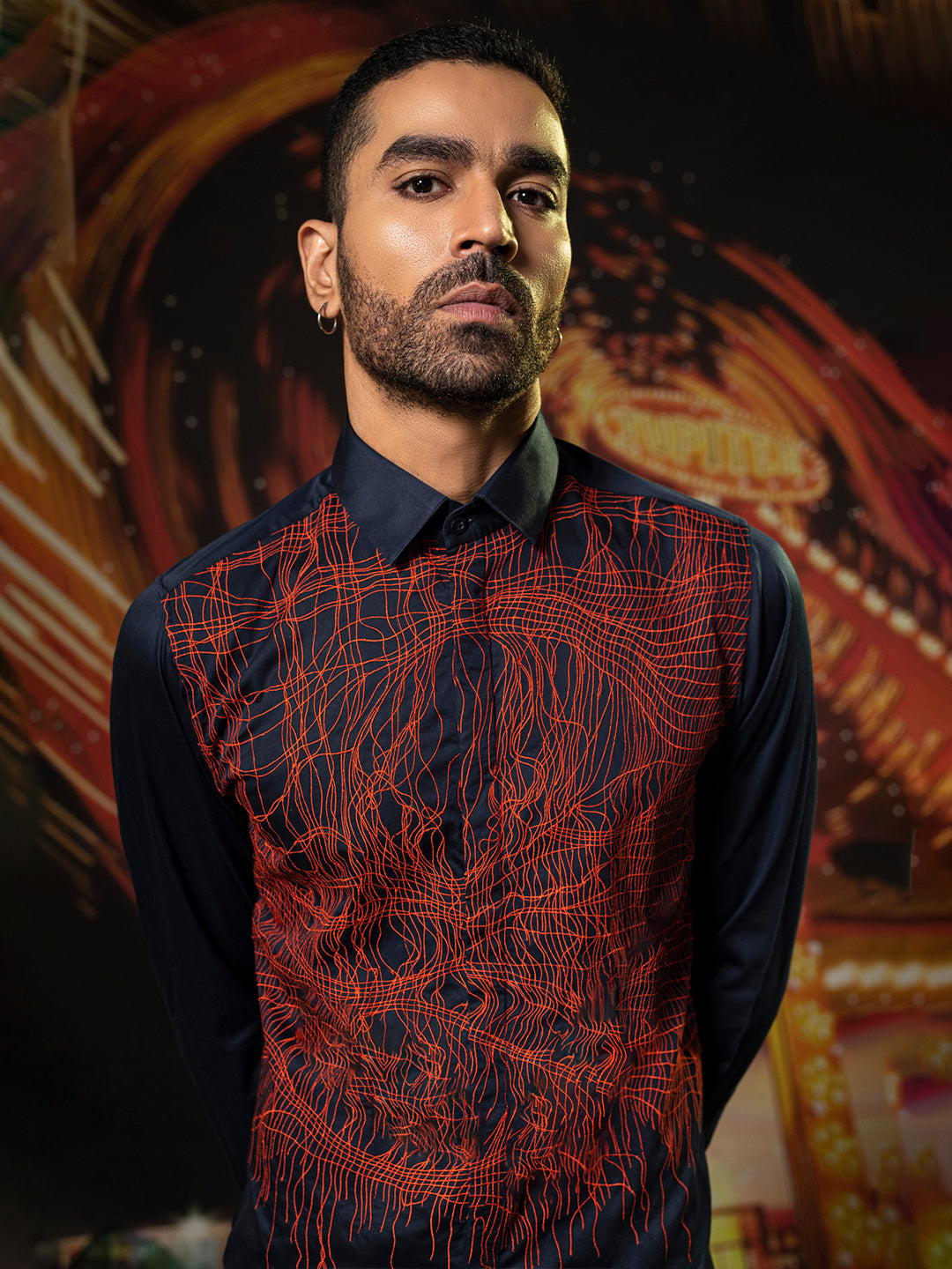 Abkasa Men Blue Collar Shirt