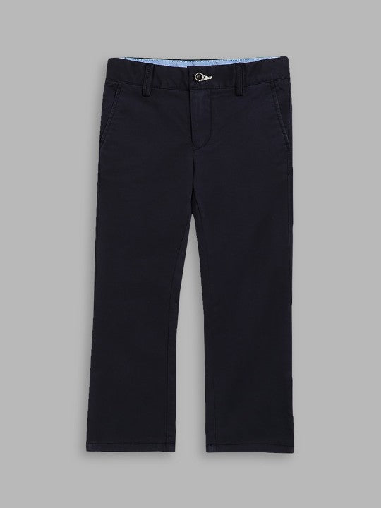 Gant Boys Navy Blue Solid Chinos Trouser