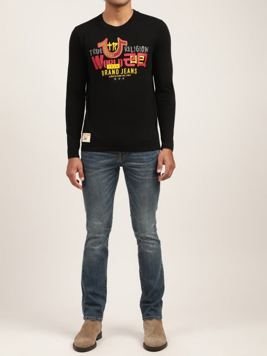 True Religion Black Logo Regular Fit T-Shirt