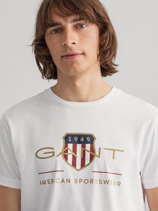 Gant White Logo Regular Fit Tshirt