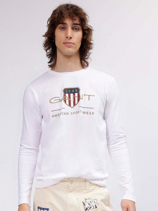 Gant White Logo Regular Fit Tshirt