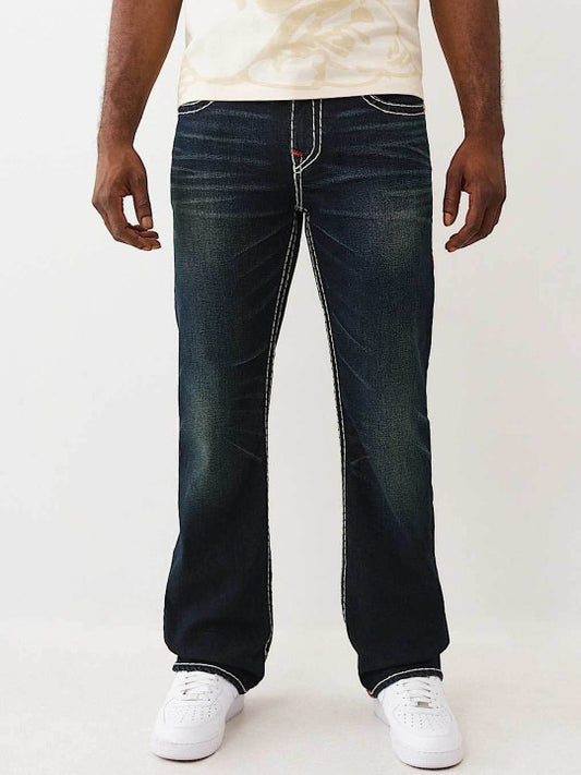 True Religion Men Super T Billy Bootcut Fit Dark Wash Jeans