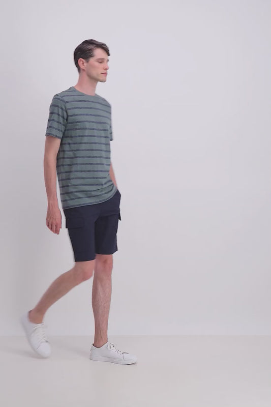 Lindbergh Men Striped Round Neck Tshirt