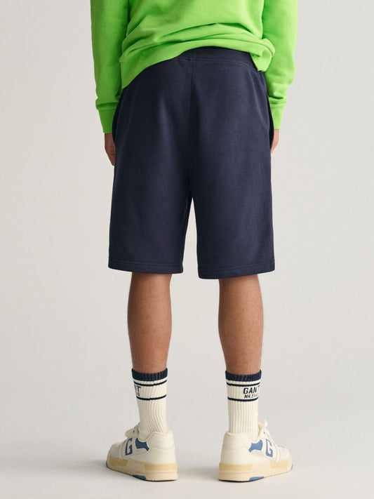 Gant Boys Navy Blue Solid Mid-rise Regular Fit Regular Shorts