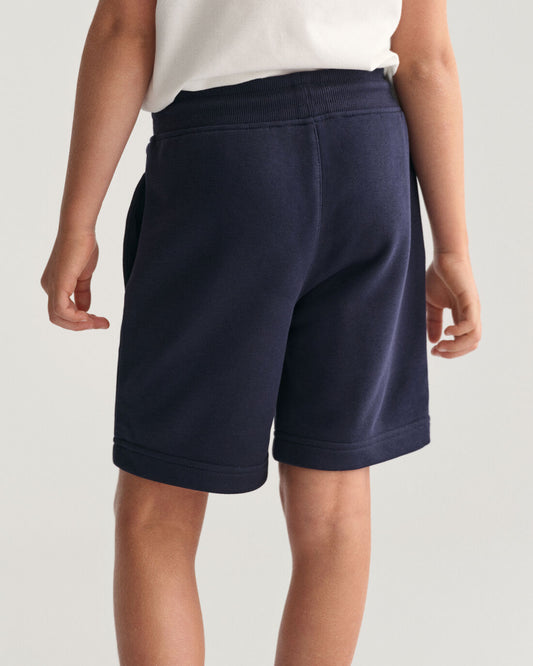 Gant Boys Navy Blue Solid Mid-rise Regular Fit Regular Shorts