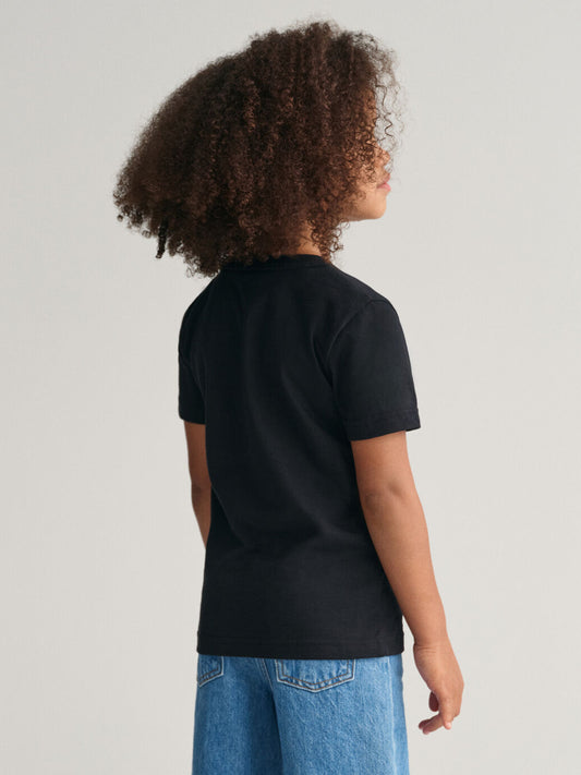 Gant Kids Black Fashion Regular Fit T-Shirt