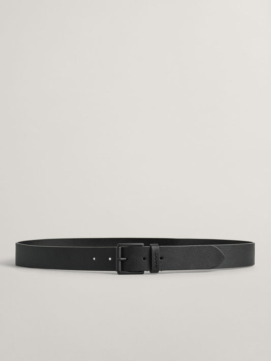 Gant Men Black Solid Tang Buckle Leather Belt