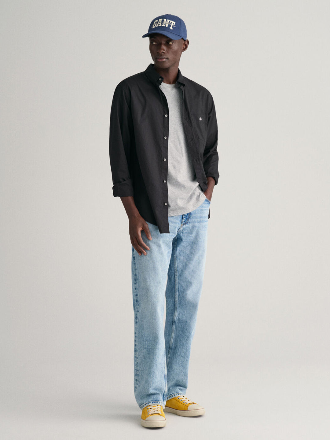 Long Sleeve Shirt Black Shirt With Dark Jeans Shop Gant Men Black