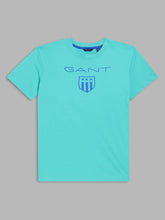 Gant Boys Green Brand Logo Printed Cotton T-shirt