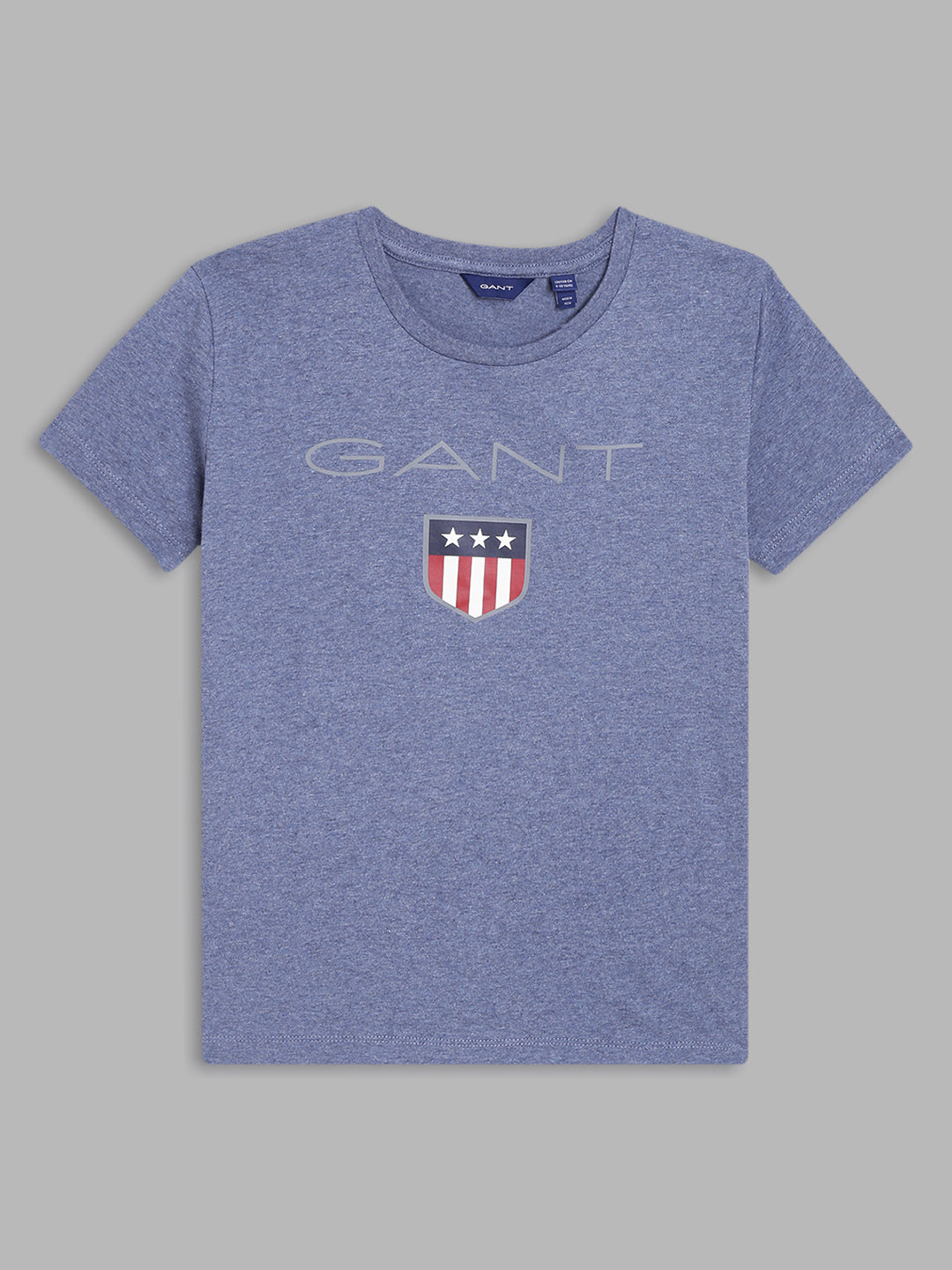 Gant Boys Blue Brand Logo Printed Cotton T-shirt