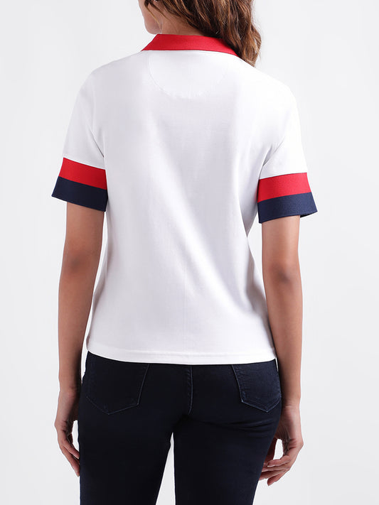 Iconic White Fashion Regular Fit Polo T-Shirt