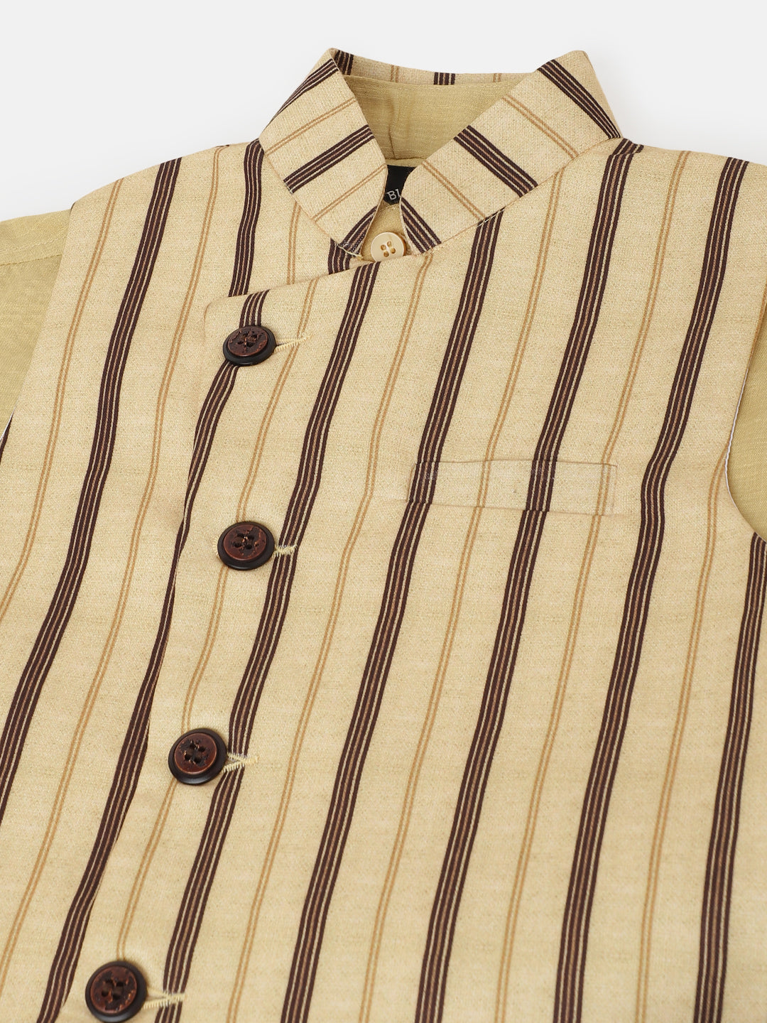 Blue Giraffe Boys Printed Full Sleeves Mandarin Collar Bandi Set