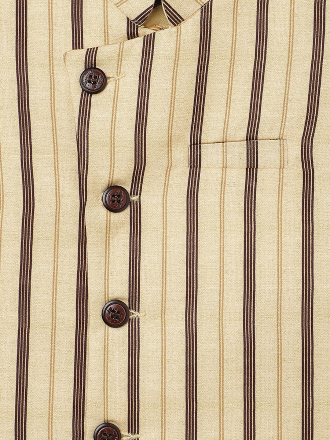 Blue Giraffe Boys Printed Full Sleeves Mandarin Collar Bandi Set