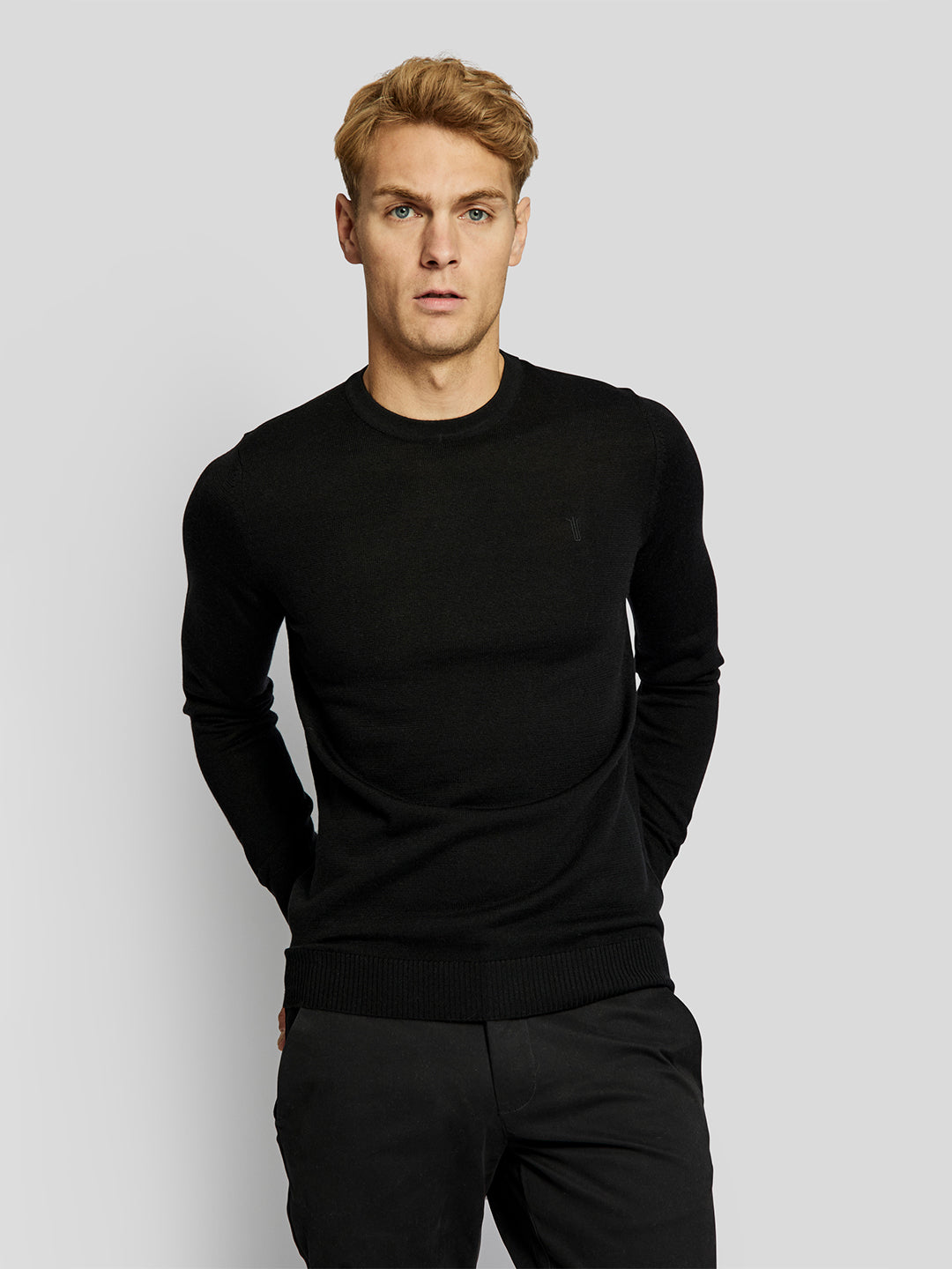 Bruun & Stengade Men Black Solid Sweater