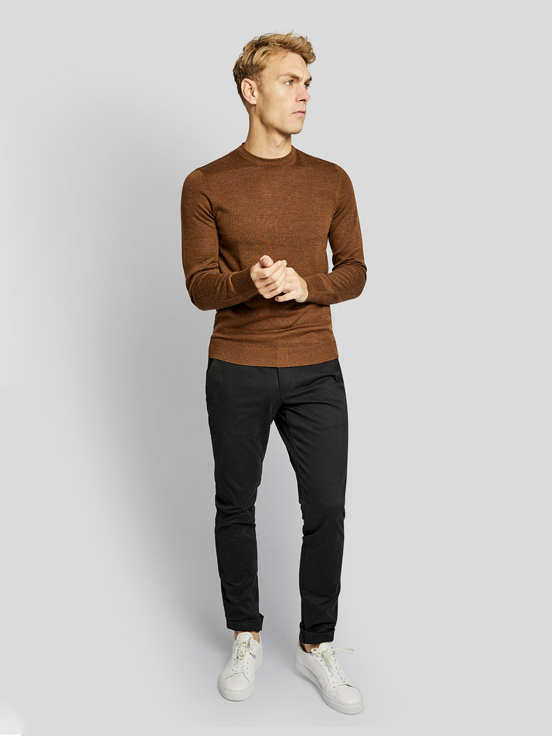 Bruun & Stengade Men Brown Solid Sweater