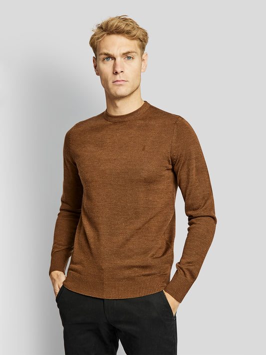 Bruun & Stengade Men Brown Solid Sweater