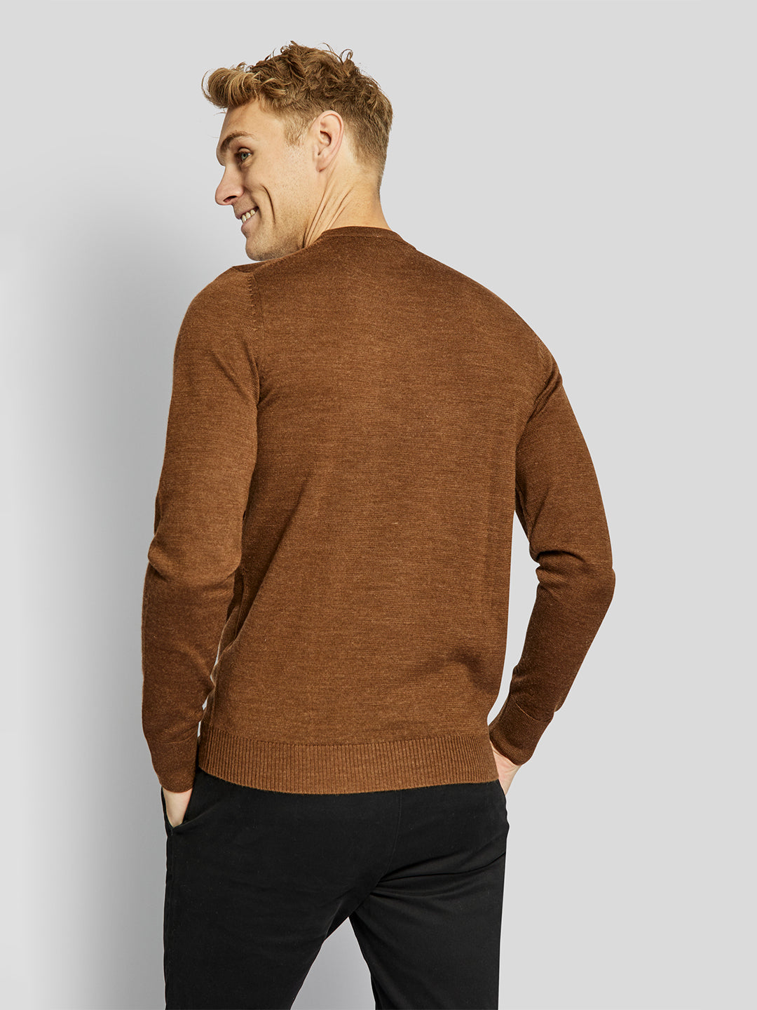 Bruun & Stengade Men Brown Solid Sweater